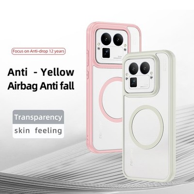 For Realme GT 8 Pro, Luxury Anti-Yellow Transparent Crystal Magnetic Cover Case