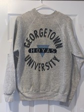 UNIVERSITY OF GORGETOWN HOYAS LARGE SWEATER MADE IN USA READ DESCRIP