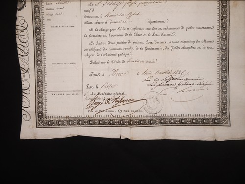 [Charles X et Napoléon III] Permis de chasse - Manuscrits anciens - Photo 7 sur 10