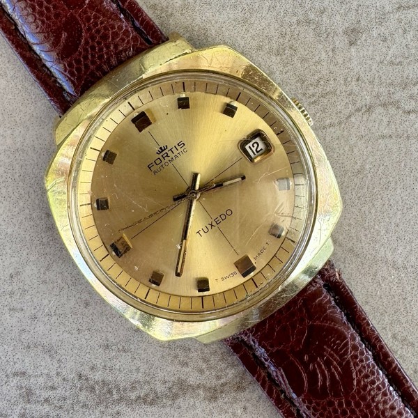 Vintage Fortis “Tuxedo” Automatic Men’s Watch – Working, 1970s Swiss Made