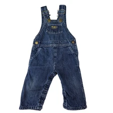 Vintage OshKosh B'Gosh Vestbak Denim Overalls Baby 12 Months Denim Blue USA Made