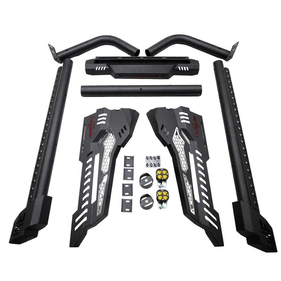 For 1999-2025 Chevy Silverado/GMC Sierra Truck Bed Sport Roll Bar Chase Rack Bar Foto 3 de 4