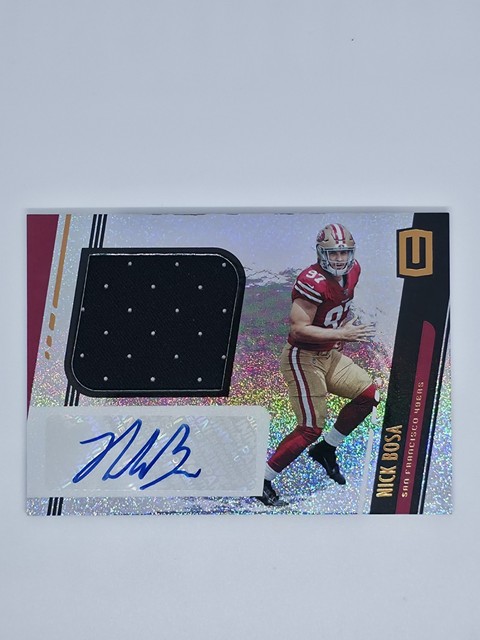 Nick Bosa 49ers Rookie Patch Autographed Card 2019 Panini Unparalleled #316