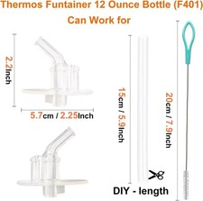 Replacement Straws for Thermos Funtainer 12 Ounce Bottle F401 , 8 Sets 8 pcs ...