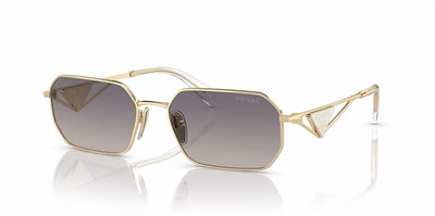 Prada PR A51S ZVN30C Pale Gold Grey Flash Mirror Sunglasses   Authentic