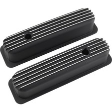 1987-1997 Sbc 5.0l5.7l Tall Finned Valve Covers Black Aluminum 1987-1997 Sbc 5.0l5.7l Tall Finned Valve Covers Black Aluminum