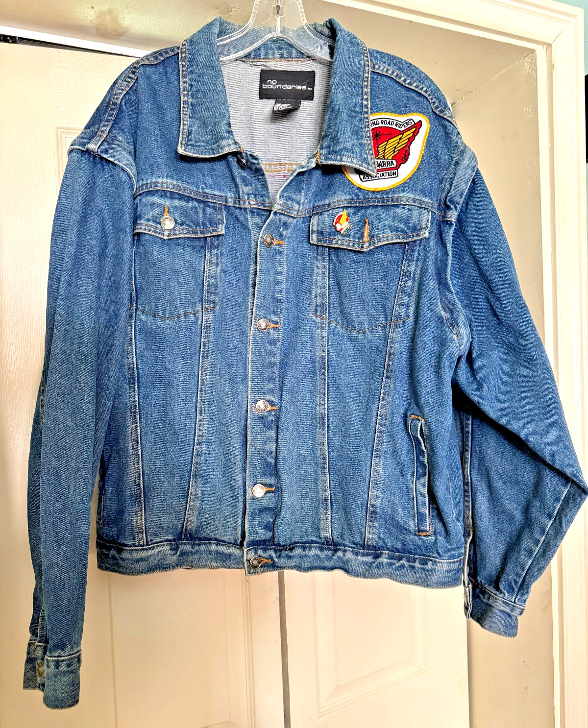 Vintage Blue Denim Honda Gold Wing Road Riders Jacket Chapter W-2 GWRRA Texas L