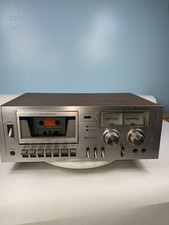 Sanyo RD-5250 Stereo Cassette Deck Vintage Silver Face Wood Case Powers On