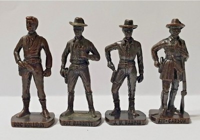 Soldatini kinder metal Metallfiguren 4 x Cowboys II bruniert