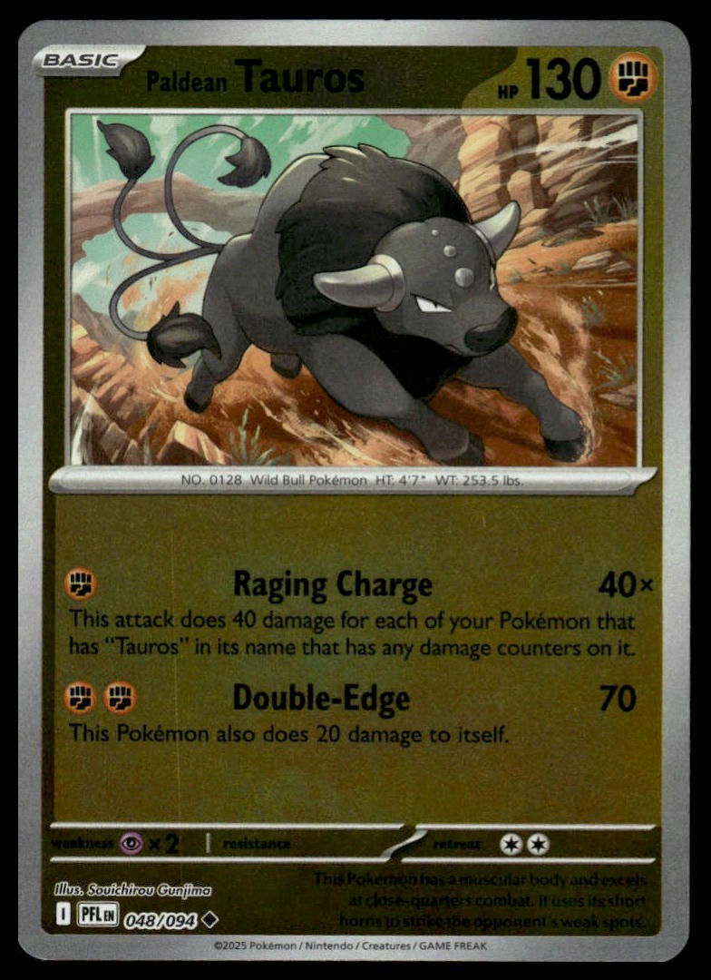 Paldean Tauros ME02: Phantasmal Flames #048/094 Reverse Holo NM