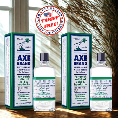 2 X Axe Brand Universal Medicated Oil 56ml Cold Headache Insect Bites Relief
