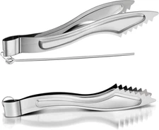 Heavy Duty Stainless Steel Hookah Tongs with Foil Poker 6.3 Inch Long Shisha