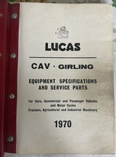 LUCAS CAV GIRLING Service parts  Car Tractor lorry Manual Motor Bike Handbook 