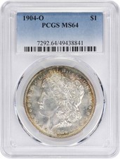 1904-O Morgan Silver Dollar MS64 Toned PCGS