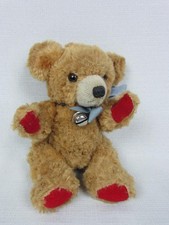 Vintage Teddy Bear - Glass Eyes, Original Bell, Soft Plush Stuffed, Jointed