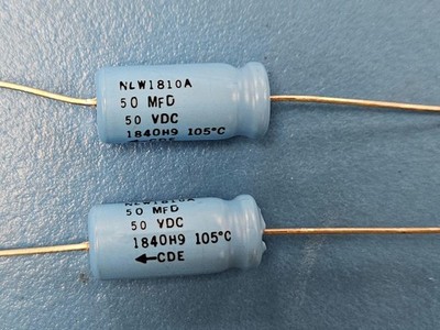 (3 PCS) NLW1810A Aluminum Electrolytic Cap 50uF 50V 20% 105°C Axial ROHS