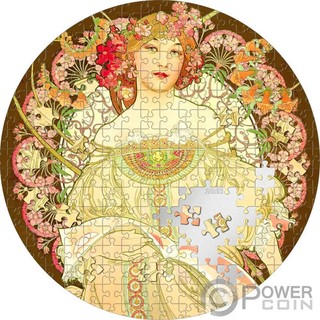 REVERIE By Mucha Micropuzzle Treasures 3 Oz Silber Münze 20$ Palau 2021