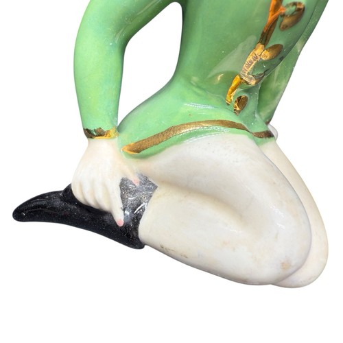 Vintage 3 Inch Female Sexy Pixie Elf Japan Ceramic Green Dress Gold Trim CHIPS - Picture 7 of 15