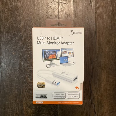 New j5Create USB to HDMI Multi-Monitor Adapter JUA254 Mac & Windows Compatible