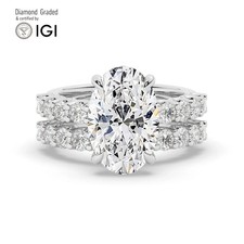 Oval Diamond Engagement Ring 18k White Gold Labgrown 8.30 Ct Solitaire