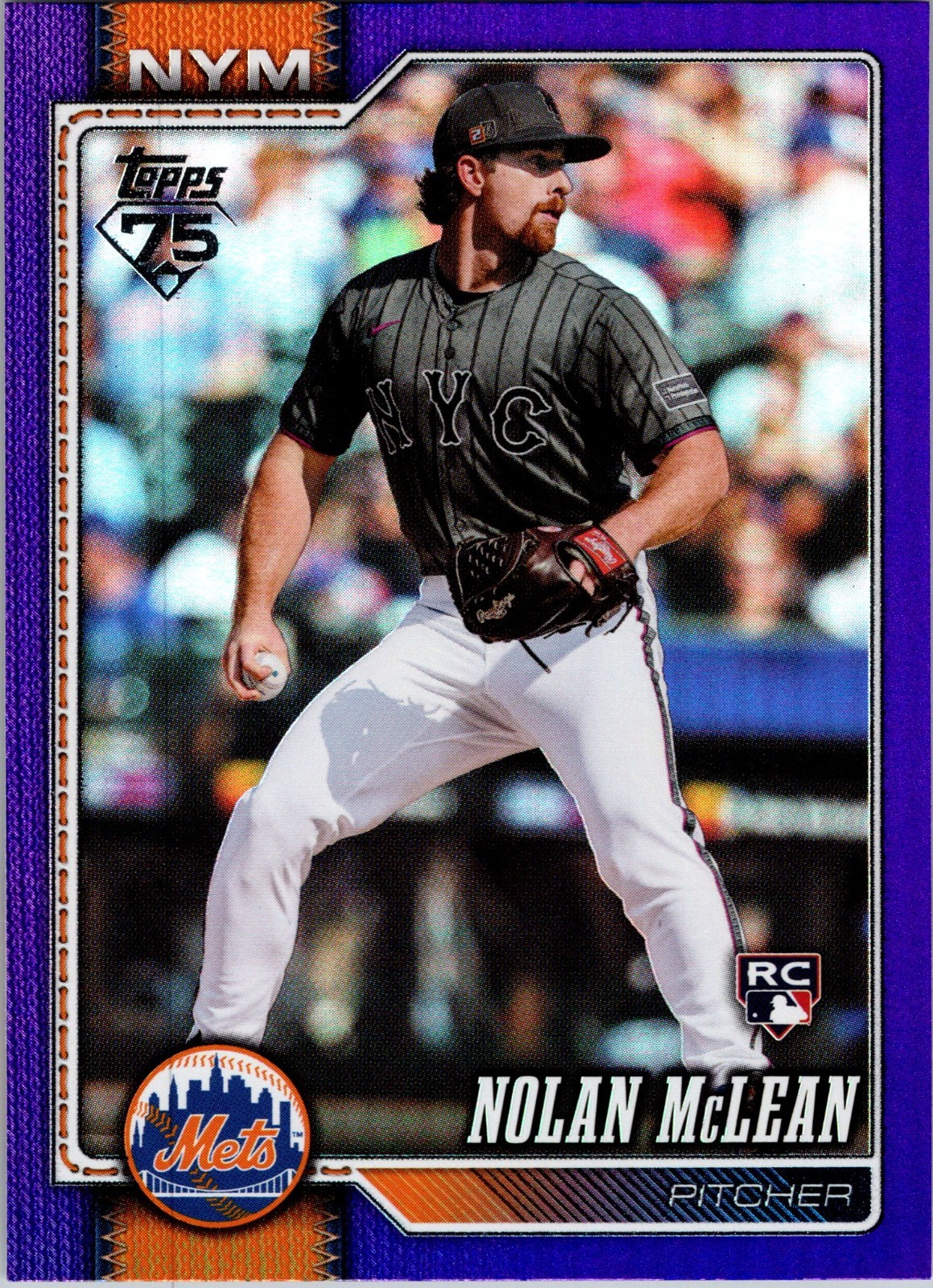 2026 Topps Series 1 #214 Nolan McLean Purple Border Rainbow Foil Rookie 074/250