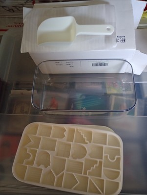 New Building Blocks Silica Gel Ice Cube Trays w/ Scoop & Container 