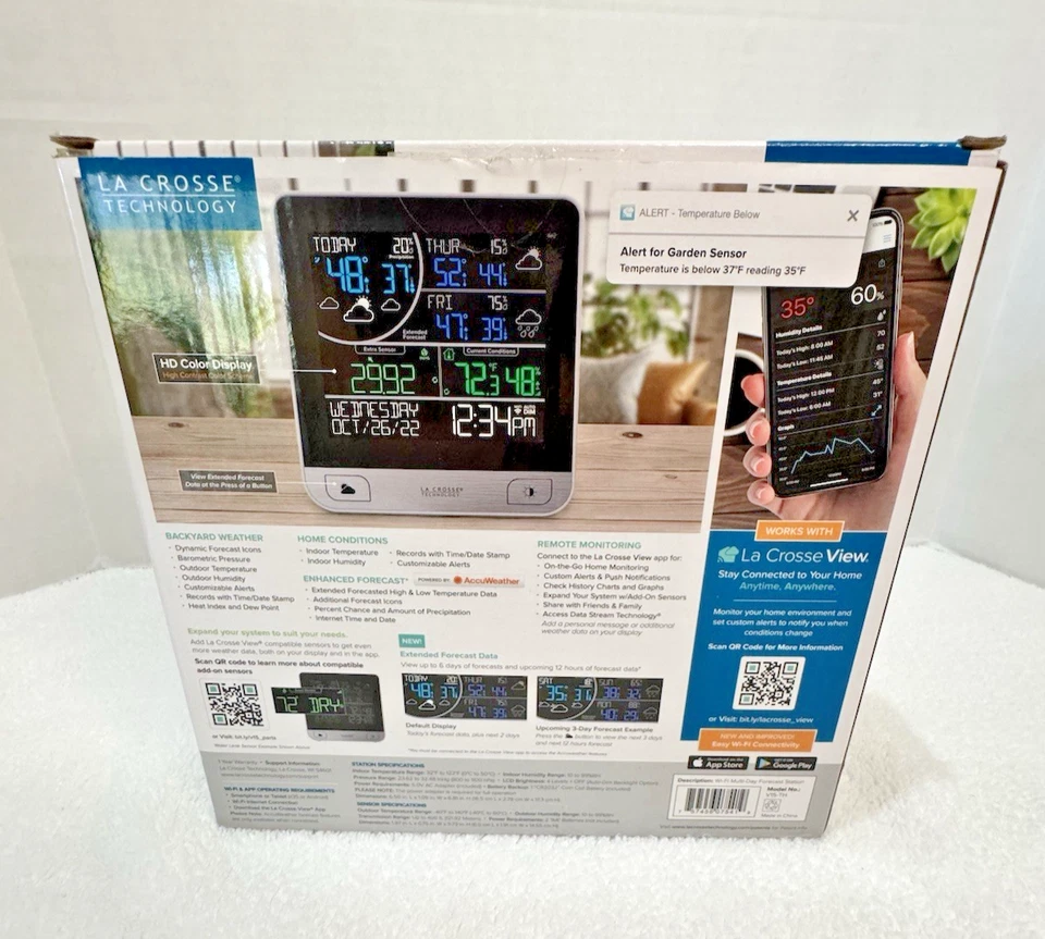 LaCrosse Technology Wi-Fi Multi-Day Forecast Station Model V15-TH - Image 2 of 3