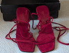 Colin Stuart Red Strappy Lace-Up Leather Ankle Strap Sandals Women’s 7 — photo 1