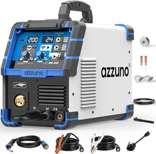 AZZUNO 200A MIG Welder,110V/220V Dual Voltage multiprocess welder,Gas Grey 