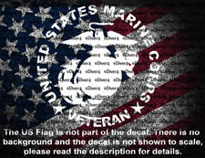Round US Marine Corps Veteran USMC Decal Bumper Sticker US Seller