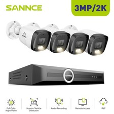 SANNCE 3MP CCTV System Audio In Full Color POE IP Camera Seucrity 6MP 8CH NVR