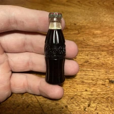 Vintage 1950's Coca- Cola Bottle Lighter Miniature w/Metal Cap 2.5" Advertising 