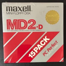 Maxell Mini-Floppy Disk 15 Pack MD2-D / 5.25-inch / Soft-Sectored Double Sided /