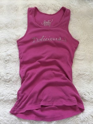 Y2K Beauty Rush Hot Pink Razor Back Tank Top 100% Cotton