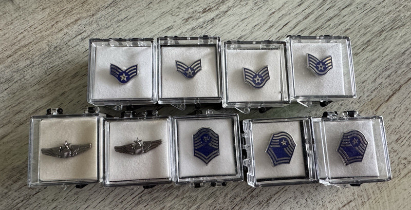 LOT OF 9 AIR FORCE SMALL MINI LAPEL/HAT PINS