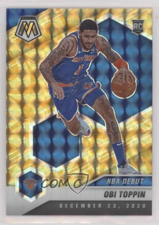 2020 Panini Mosaic NBA Debut Reactive Yellow Prizm Obi Toppin #273 Rookie RC 2l4