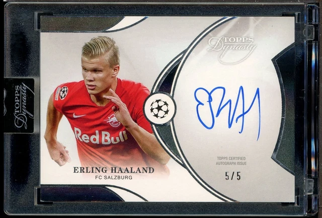 2024-25 Topps Dynasty UCL Soccer Debut Day Inscription Erling Haaland AUTO 5/5
