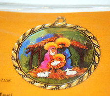 The Creative Circle 2158 Holy Family Ornament Embroidery Kit Vintage 1982 Needle