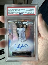 2022 BOWMAN STERLING #PAET EZEQUIEL TOVAR /15  PROS.AUTO-ROSE GOLD PSA AUTHENTIC