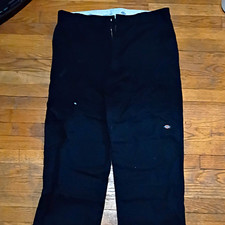 Dickies Men's Loose Fit Work Pants Black Size 40 X 32 Twill
