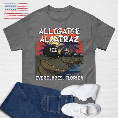 Alligator Alcatraz T-Shirt Everglades Florida MAGA ICE Border