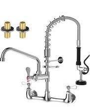 Commercial Pre-Rinse Sink Faucet   Wall Mount Professional Kitchen
