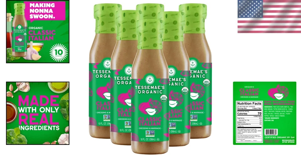 6-Pack Classic Italian Vinaigrette by Tessemae's - Image 2 of 4