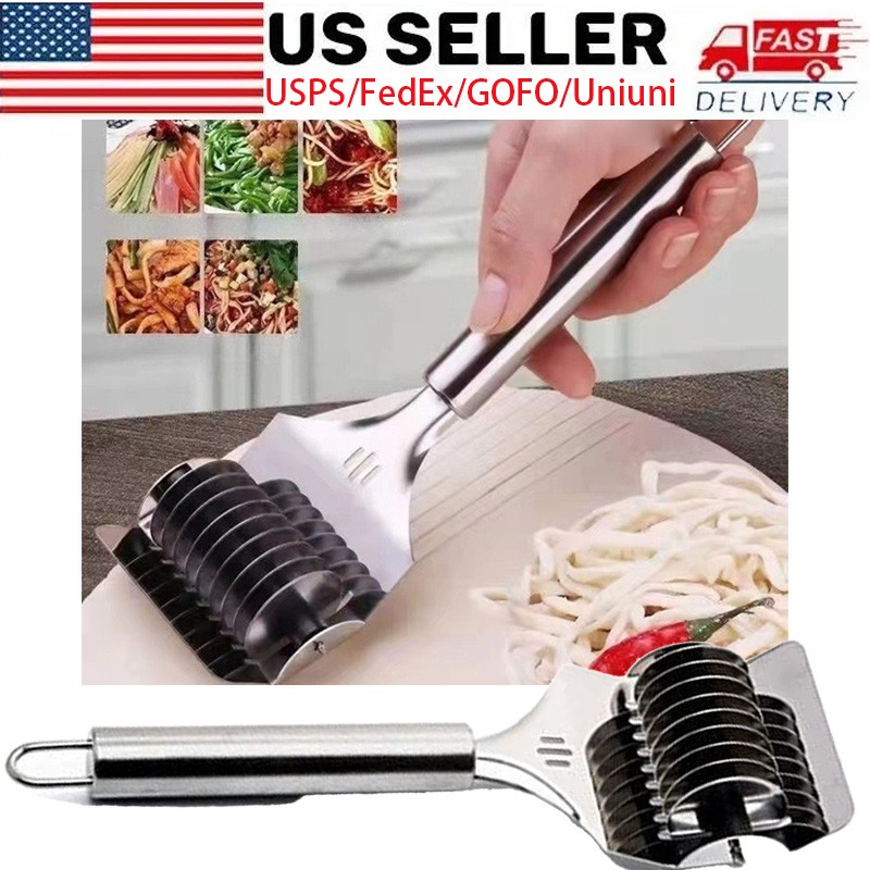 Stainless Steel Noodle Lattice Roller Docker Dough Cutter Pasta Maker Kitchen