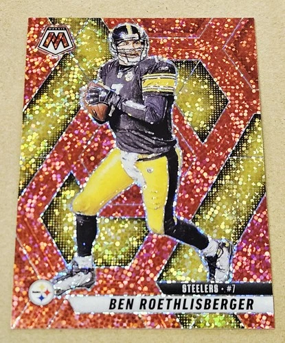 2025 Panini Mosaic Ben Roethlisberger Red Sparkle Prizm #9 Steelers