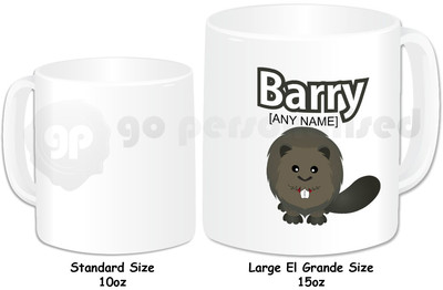 Personalisiertes Geschenk Waldtier Biber Becher Tasse groß 15 Unzen Geburtstag Weihnachten 