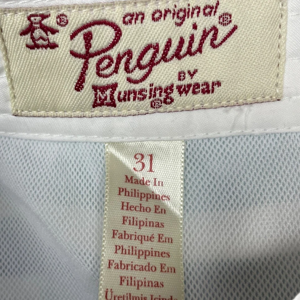 Penguin Munsing Wear Men's Size 31 Teal White Striped Swim Trunks - Image 4 of 4