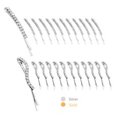 2x Hair Grips Diamante Clips Rhinestone Slides Crystal Hairpin Silver Gold 5.5cm