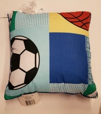  My World Decorative Sports Soccer Basketball Bedroom Pillow 16 x 16 x 5