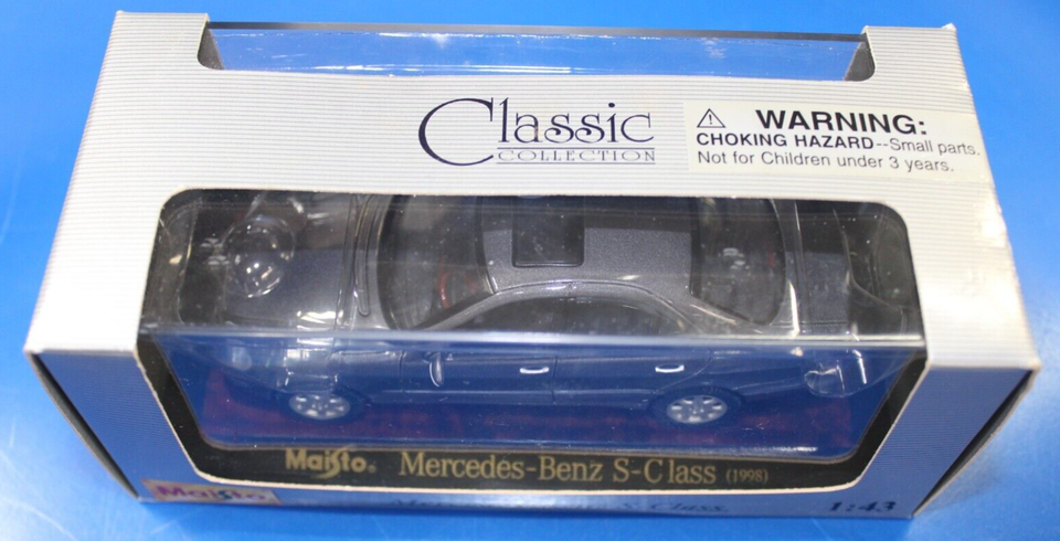 Maisto Mercedes Benz Classe S 1998 – Miniature 1/18 En Boîte, état G6, Voiture Collection